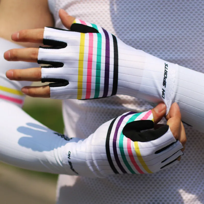 

Pro Nylon Outdoor Men & Women Half Finger Cycling Gloves Plus Long Sleeve Sun Protection Sleeves