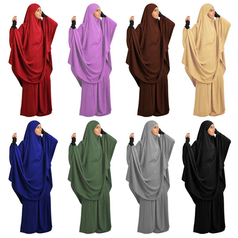 Eid Hooded Muslim Women Hijab Dress Prayer Garment Full Cover Khimar Long Robe Islamic Clothing Ramadan Niqab Djellaba Burka |