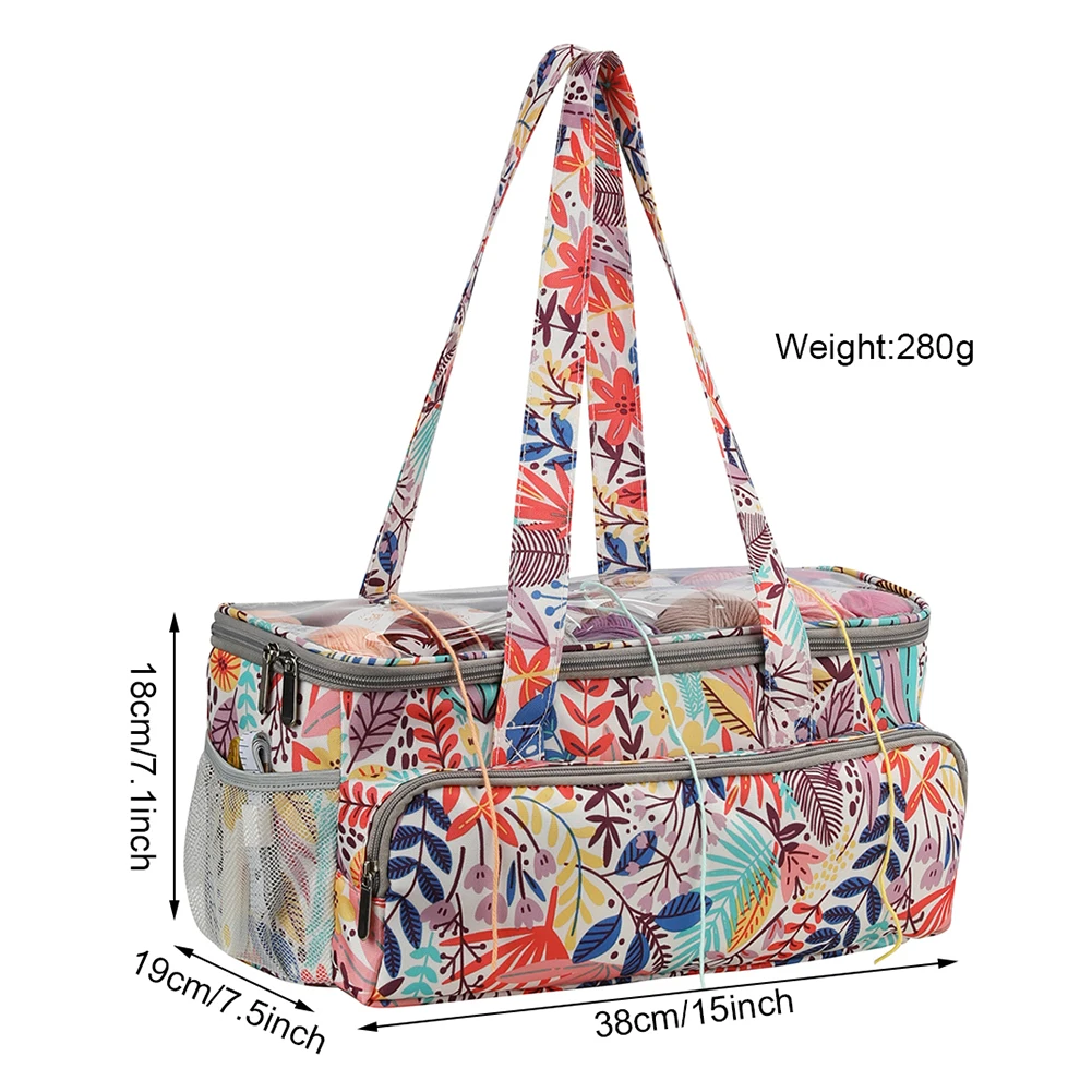 

600D Oxford Cloth Woolen Needlework Crochet Hooks Storage Tote Bag Knitting Needles Sewing Thread Yarn Holder Organizer Handbags