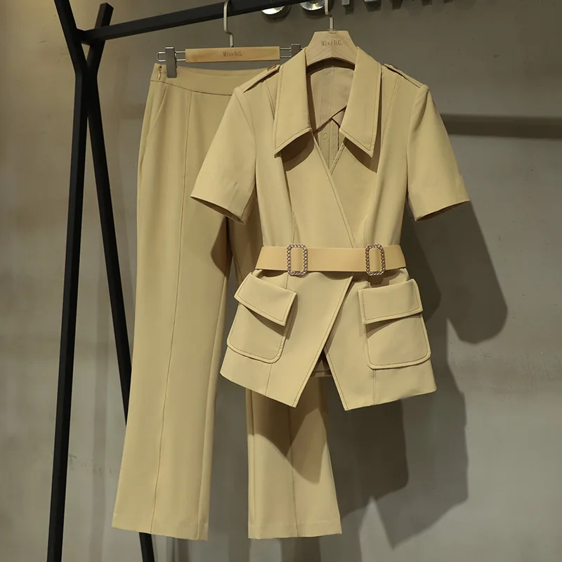 

Korean 2 Piece Office Set Women Ensemble Pantalon Et Haut Femme Two Piece Outfits Summer Ensemble Femme Survetement Clothes