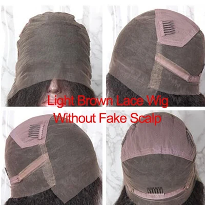 Light Brown Lace Поддельные головы парик прозрачный полный парик шнурка Невидимый отбеленные предварительно вырезанные 13X6 Синтетические волосы на кружеве поддельные головы парик человеческих волос Remy - Цвет: Light Brown Lace