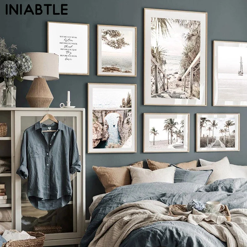 

Nordic Reed Grass Flower Feather Posters Beach Prints Landscape Wall Art Canvas Painting Modern Picture Living Room Home Decor