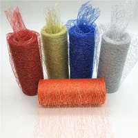 15cm10y gold wire organza sheer gauze element table runner tissue tulle roll spool craft party wedding decoration 10 colour