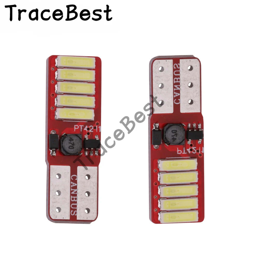 TraceBest 2 шт. Авто T10 W5W клиновисветильник лампа для парковки без ошибок 10 передатчик
