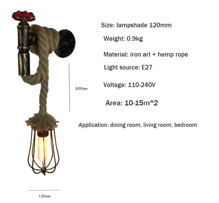Настенный светильник в стиле ретро персонализированная металлическая