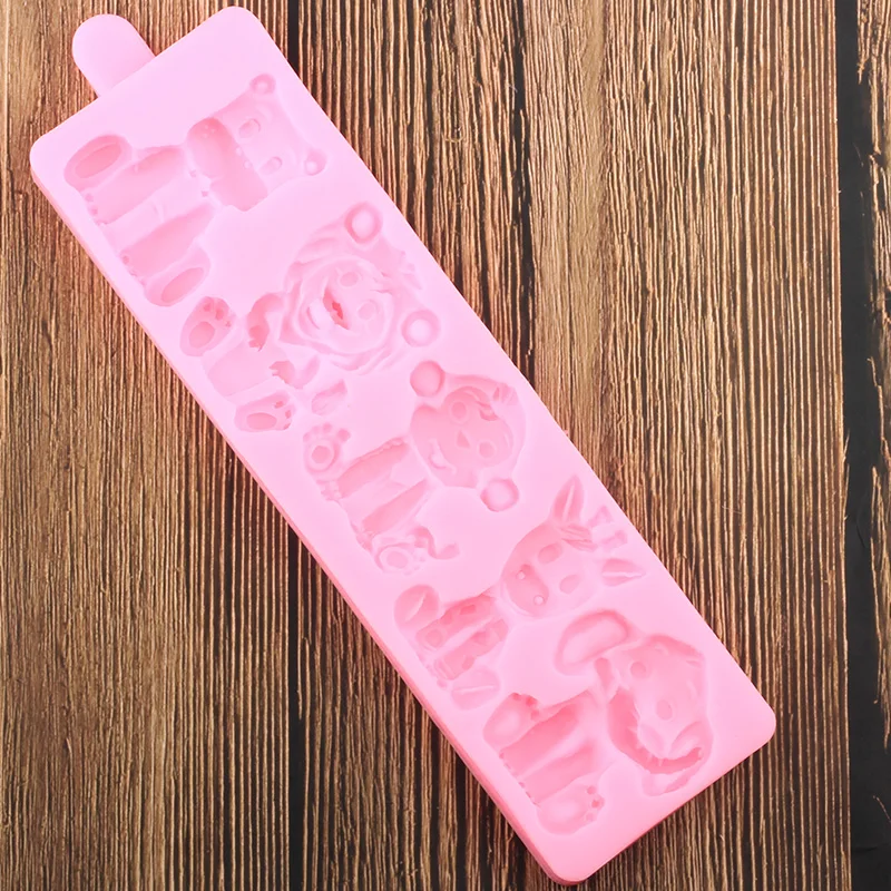 Силиконовые формы в виде джунглей животных Лев слон помадка форма детские