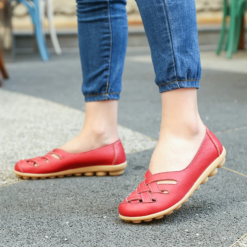 

Big Size44 Leather Women's Shoes Flats Loafers Ladies Shoes Slip on Women's Loafers Femme Moccasins Female Ballet Tenis Feminino