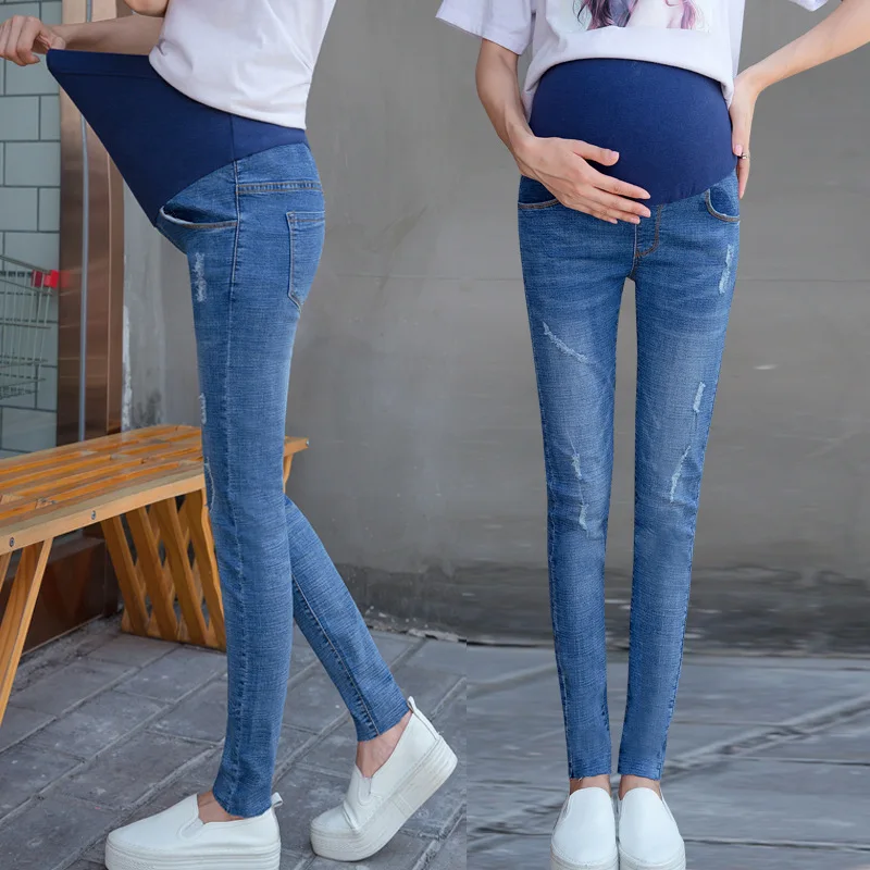 Женские джинсы для беременных Брюки осень 2019 эластичные брюки беременных|Штаны и