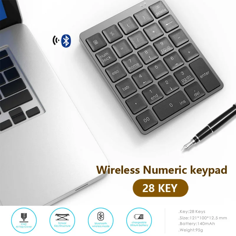 Беспроводная клавиатура с Bluetooth 28 клавишная Клавиатура для ноутбука Macbook Pro Matebook