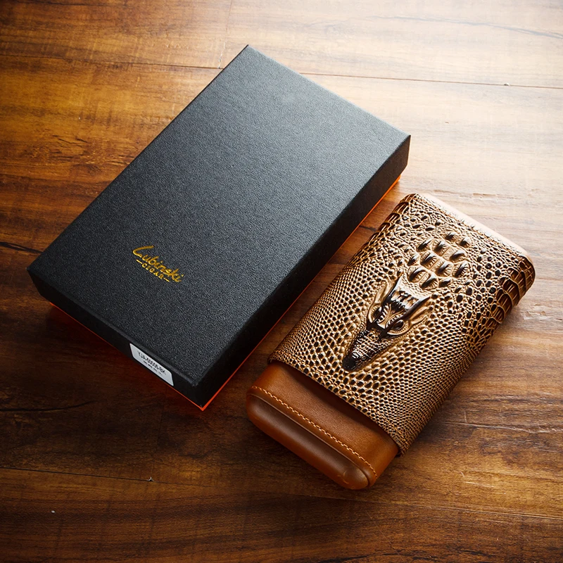 Кожаный чехол для сигар LUBINSKI кедровый Дорожный Чехол хьюмидор с 3 трубками и подарочной коробкой ремесло