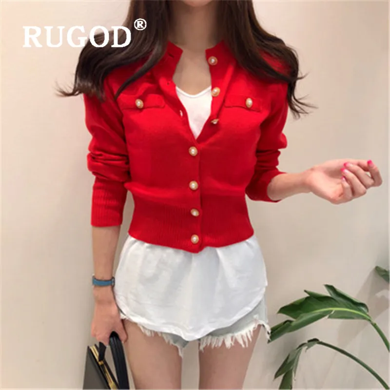 RUGOD Korean Style Sweater Women 2019 O-neck Solid Single Breasted Knitted Cardigans Casual Lady Pull Femme Hiver |