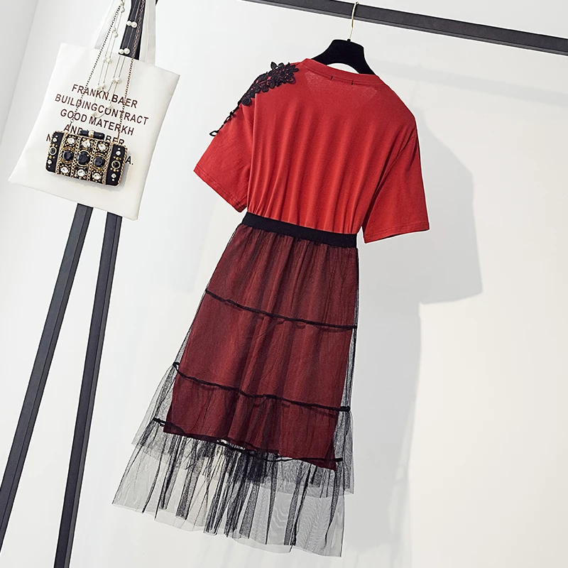 Два набора пряжи для футболки платье большого размера толстый мм свободный