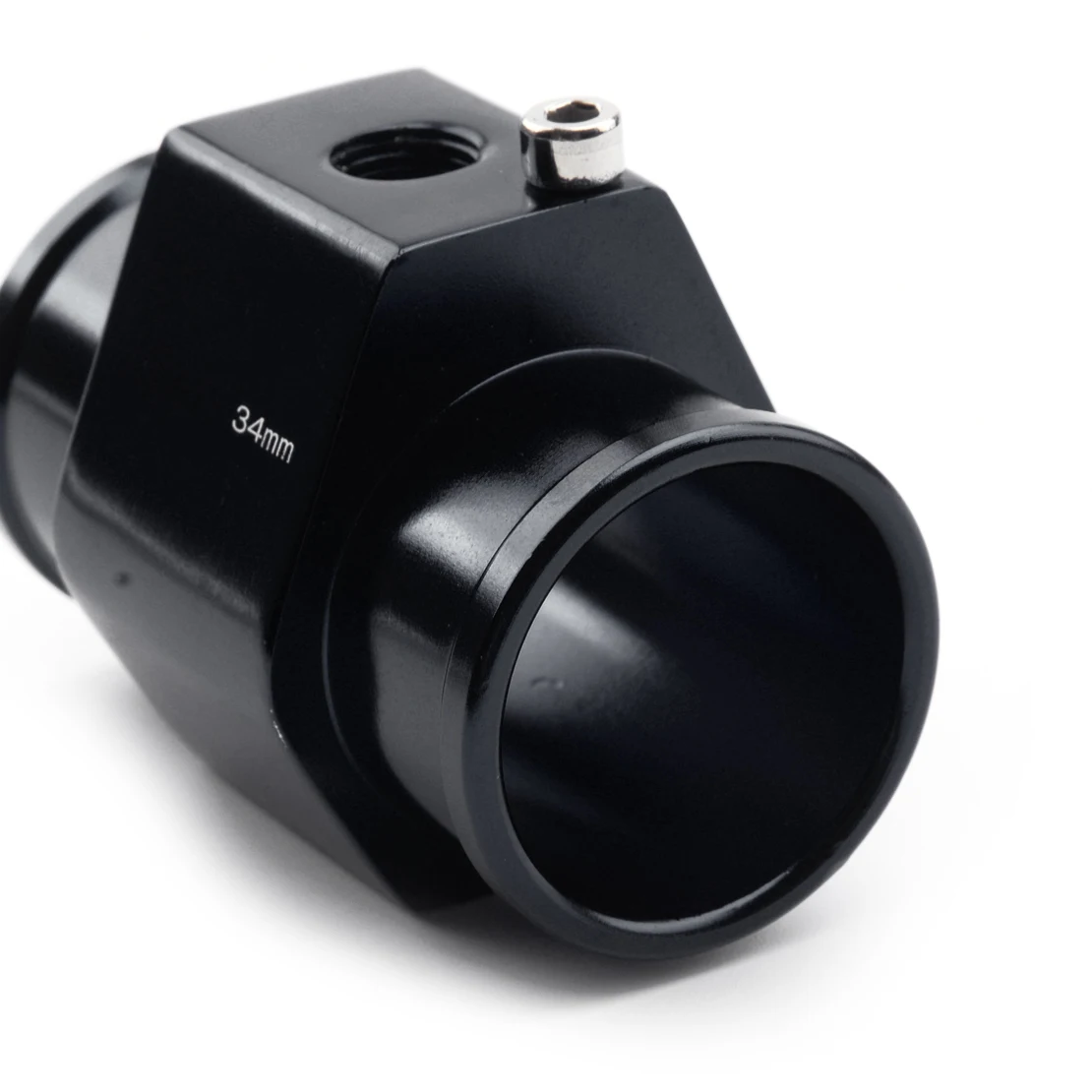 

34mm Black Car Aluminum Alloy Water Temp Temperature Joint Pipe Sensor Gauge Radiator Hose Adapter With Clamps