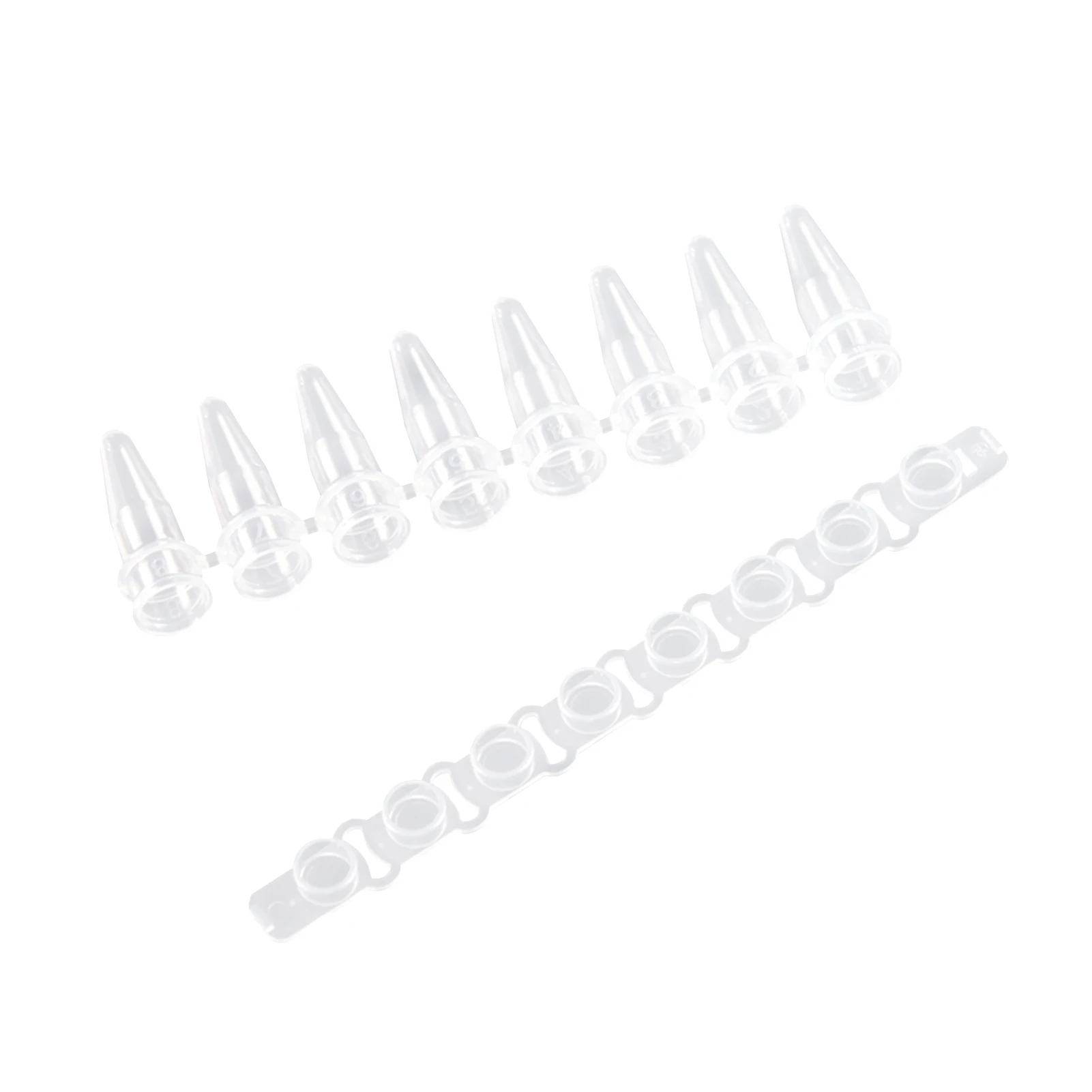 

120 Strips/Box PCR Eight-Row Tubes 0.1ml 0.2ml Plastic Centrifuge Tube Strip with Caps Clear Uniform Thin Wall for Lab Supplies