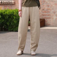 oversized zanzea 2021 women autumn trousers elegant harem pants casual elastic waist work pantalon palazzo female solid turnip
