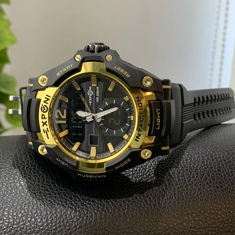 

SYNOKE Men Sports Watches Dual Display Analog LED Electronic Digital Quartz Wristwatches Waterproof Swimming Military Clock