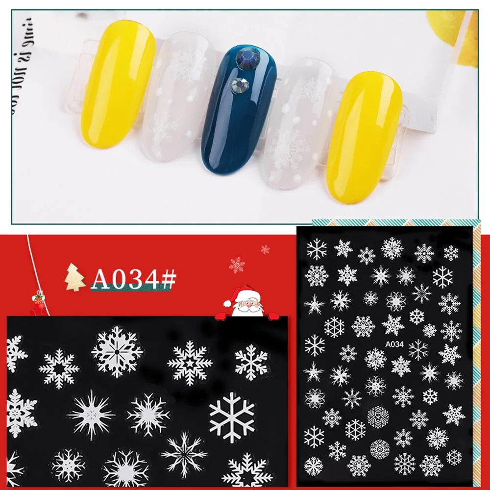 Металлические рождественские украшения для ногтей снежинка фольга наклейки