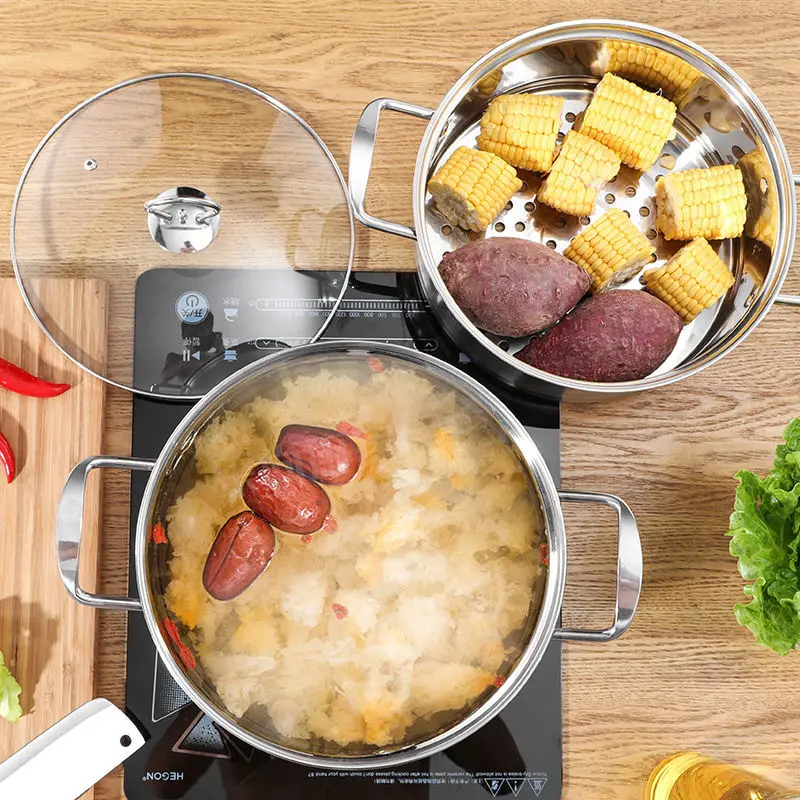 Кастрюля для супа из нержавеющей стали кастрюля отпаривания маленькая Горячая