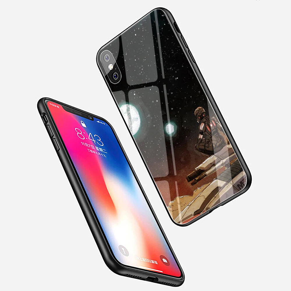EWAU 7 Mass Effect закаленное стекло чехол для телефона iPhone SE 2020 11 Pro 6 6S Plus 8 X XS XR Max|Бамперы|