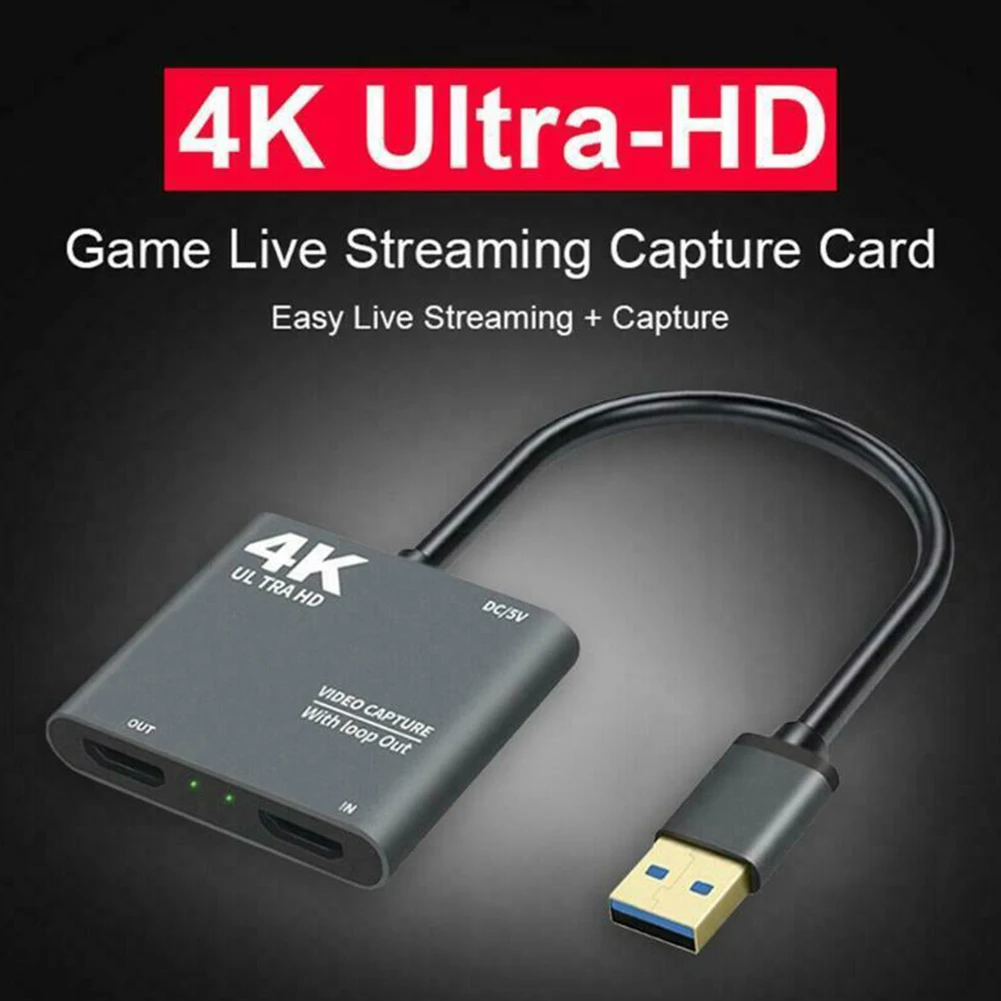 

USB 3.0 to HDMI-compatible-compatible Game Video Capture Card Converter 4K 1080P 60fps Conference Video Game Capture Card