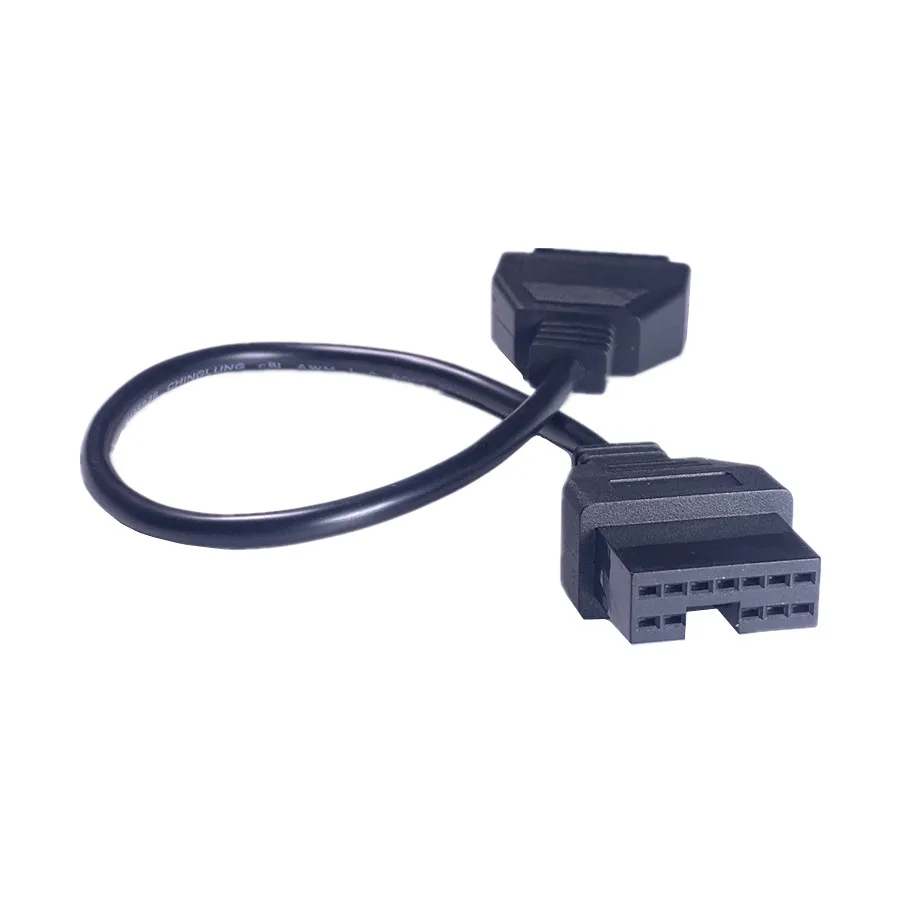 10 шт./лот 12Pin OBD2 Кабельный разъем до 16 Pin для M-its-ubishi 12 OBD адаптер II кабель