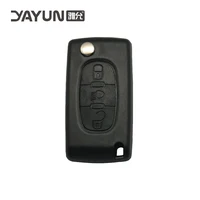 yayun forcitroen 3 buttons light symbol with battery holder blank blade without groove key shell