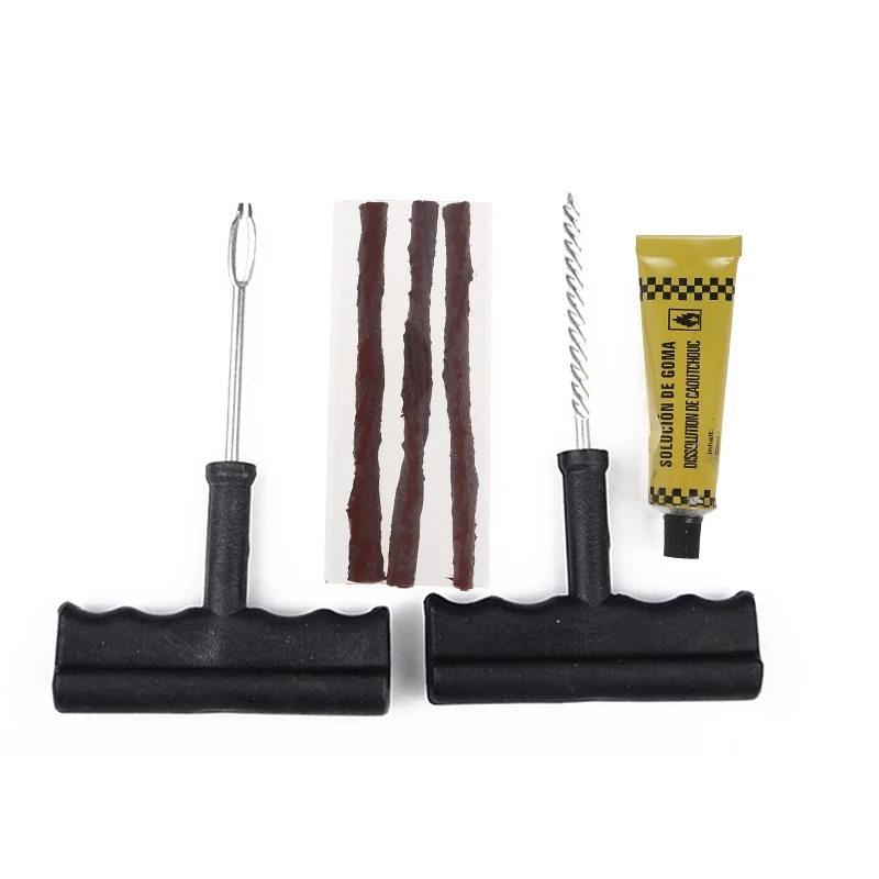 

Compact Tire Repair Kit DIY Flat Tire Repair Tubeless Tyre Gift for Car Truck Motorcycle Home Emergency 5 Rubber Strips