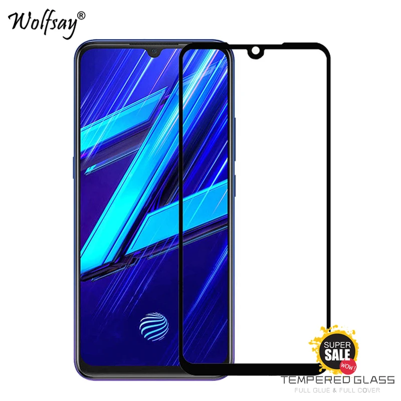 2 шт полный клей покрытие стекло для Vivo Z1x защита экрана закаленное стеклянная