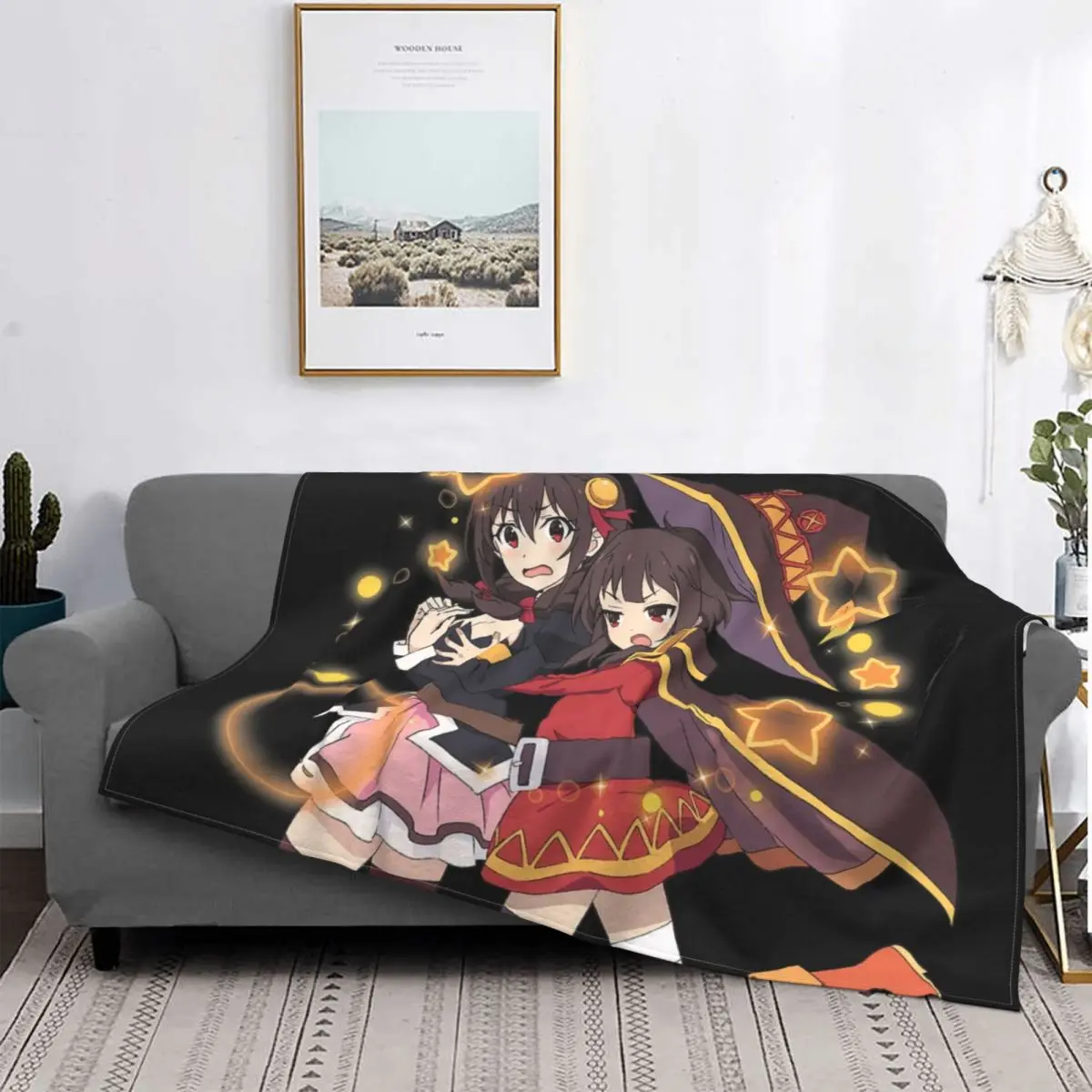 

KonoSuba-Manta de lana de invierno, cobertor transpirable ultrasuave para ropa de cama, colchas de coche