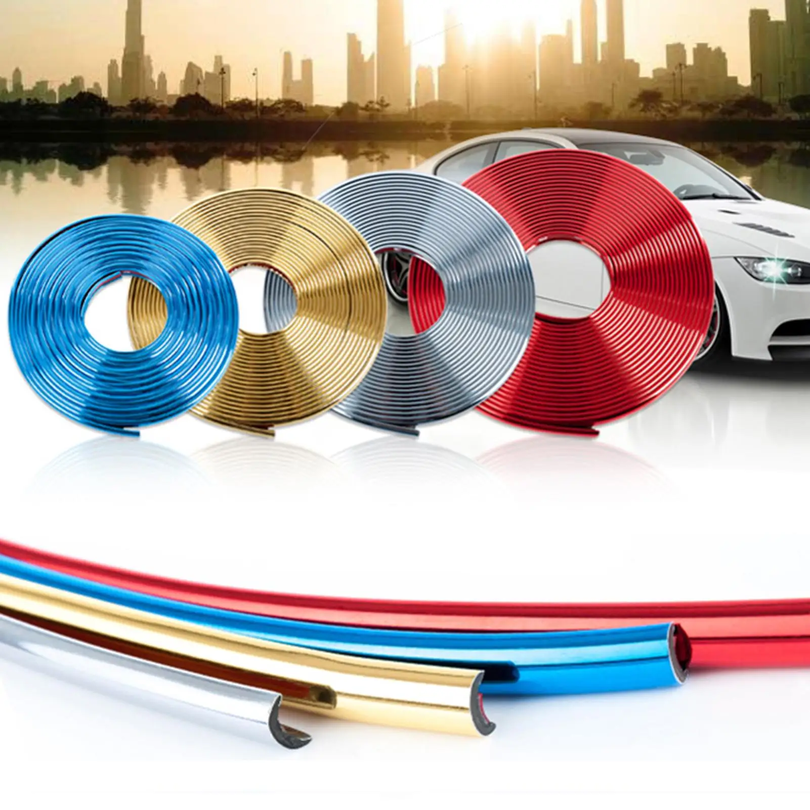 

Car Trim Decoration Tire Hub Strip Exterior Styling Wheel Protector Rim Sticker