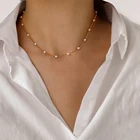 Ожерелье-чокер женское, с жемчугом, золотого цвета, 2021