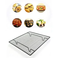 stainless steel wire grid cooling tray cake food rack oven kitchen baking pizza bread barbecue cookie biscuit holder shelf