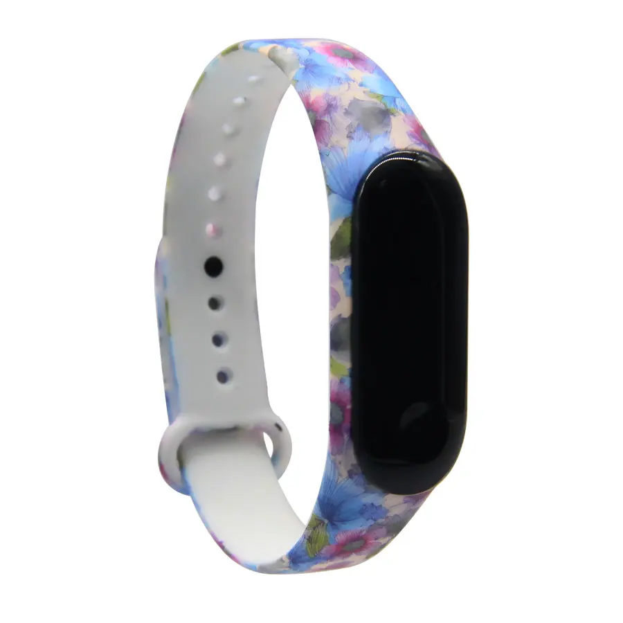 Напечатанный mi band 4 3 Аксессуары pulseira mi band 4 ремешок сменный силиконовый ремешок для xiaomi mi 4 3 умный Браслет