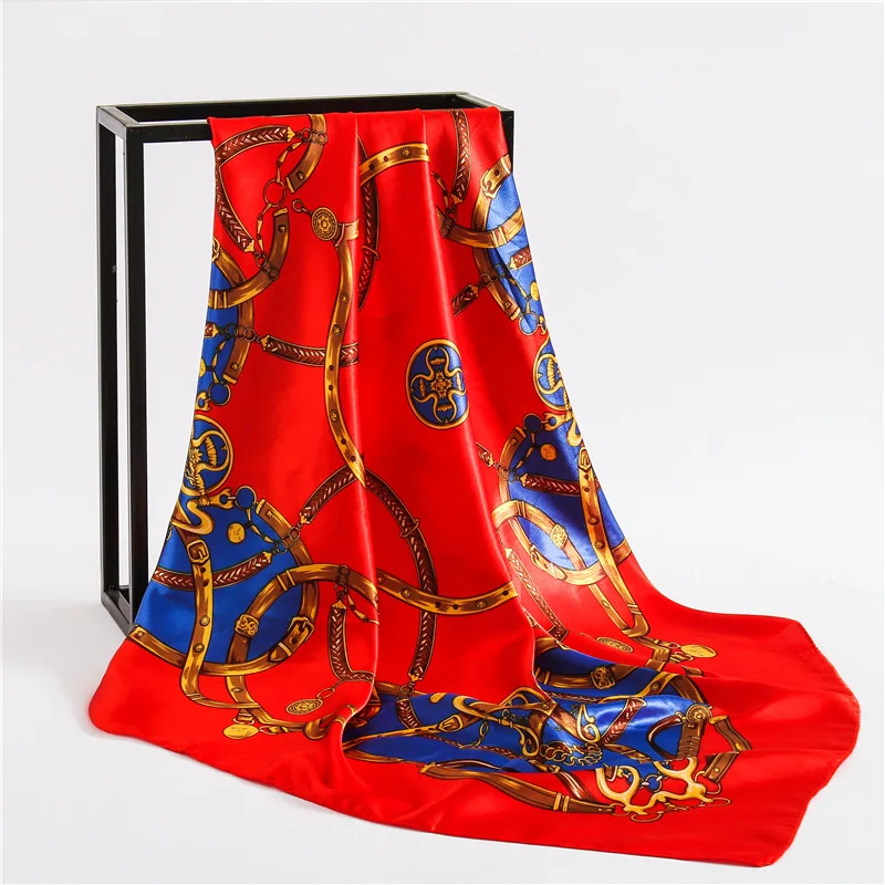 2021 дизайнерские квадратные атласные шарфы для женщин маленький хиджаб шарф