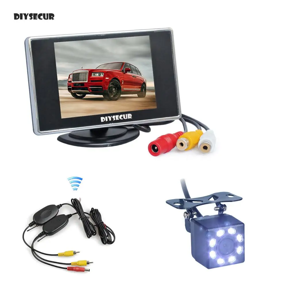

DIYSECUR Wireless 3.5" TFT LCD Backup HD Car Monitor Rear View Car LED Camera Kit Reversing Auto Parking Assistance System