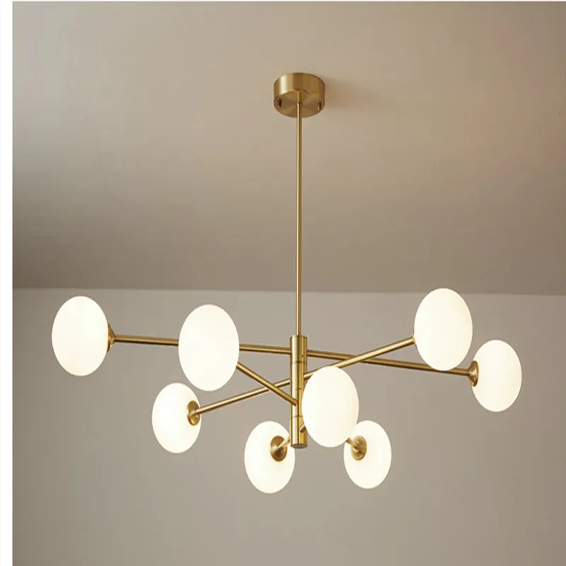

Gold Chandelier For Dining room Kitchen Island Chandelier Glass Ball Black Copper Hanging Chandelier interior lighting home
