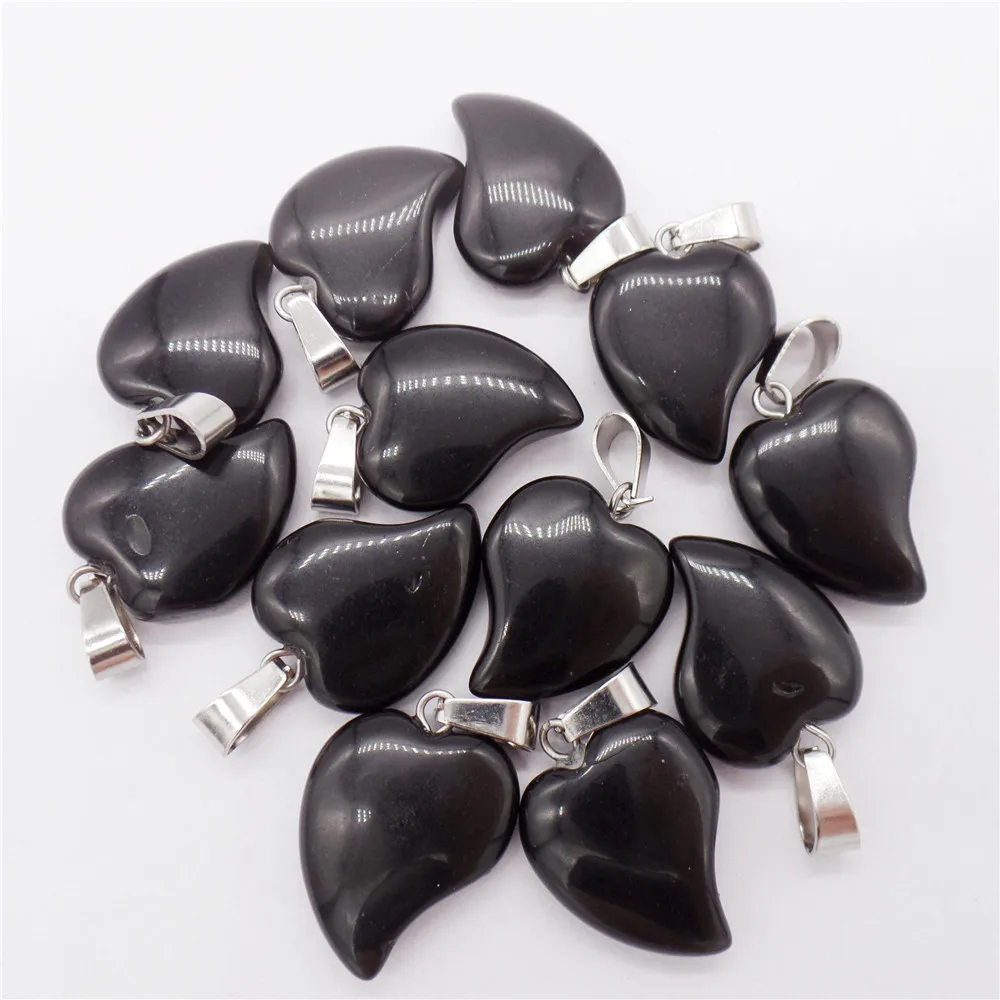 

Подвеска в виде сердца из черного камня для изготовления ювелирных изделий «сделай сам», Аксессуары для ожерелья, браслета, особый подарок, ...