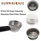 51 мм Корзина для фильтра для кофе Емкость 24 чашки корзина для фильтра без давления из нержавеющей стали аксессуары для бариста