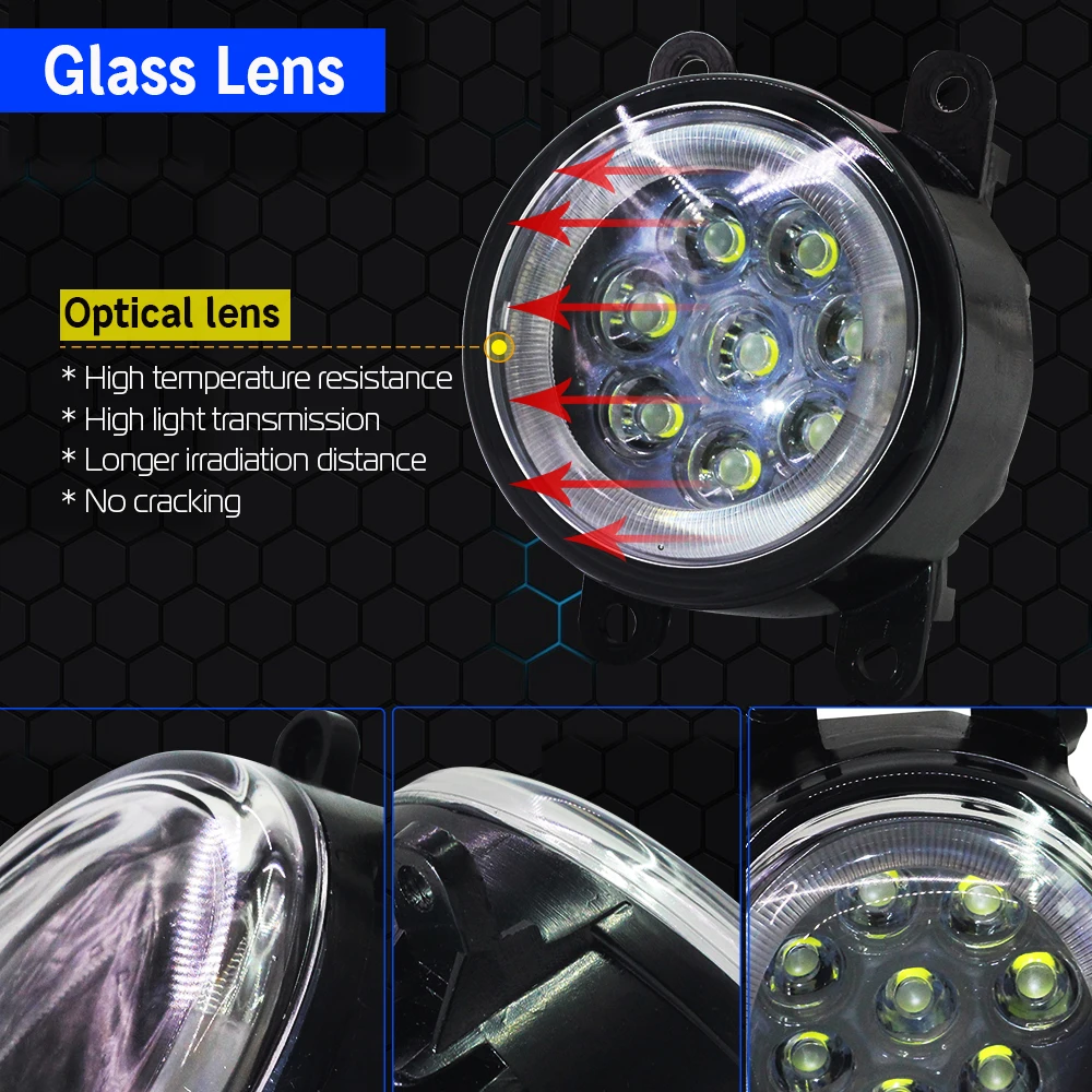 Cawanerl Автомобильный светодиодный противотуманный светильник Ангел глаз DRL 12V 2 шт.