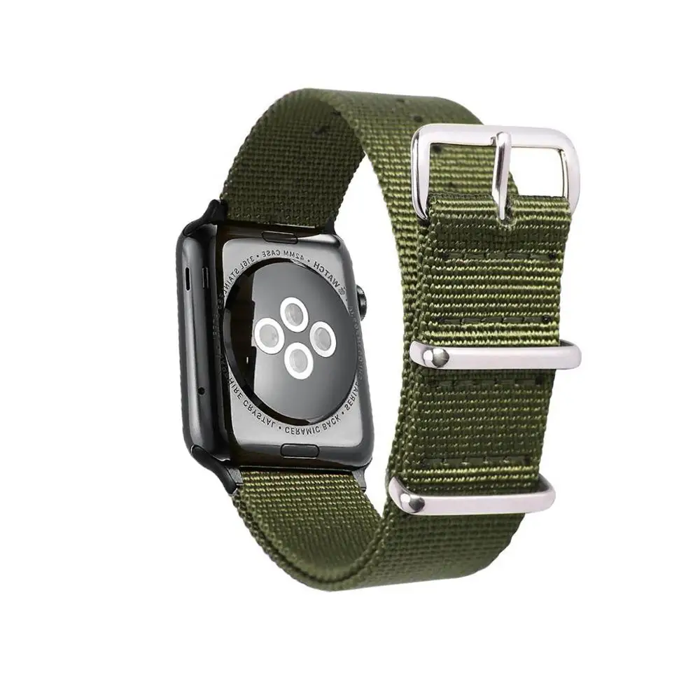 Зеленый Eastar тканый нейлоновый ремешок для наручных часов Apple Watch, версии 3, 42 мм, 38 мм, версия ткань-как ремешок для iwatch, версия 5/4/3/2/1 браслет на запястье, нейлоновый ремешок Пояс - Цвет ремешка: Зеленый