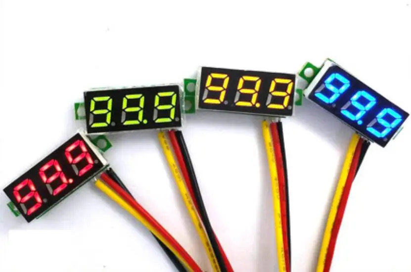 

5Pcs/lot Mini 0.28 Inch 2.5V-30V Mini Digital Voltmeter Voltage Tester Meter Red/Yellow/Green/ 4 Colors in Stock Free Shipping
