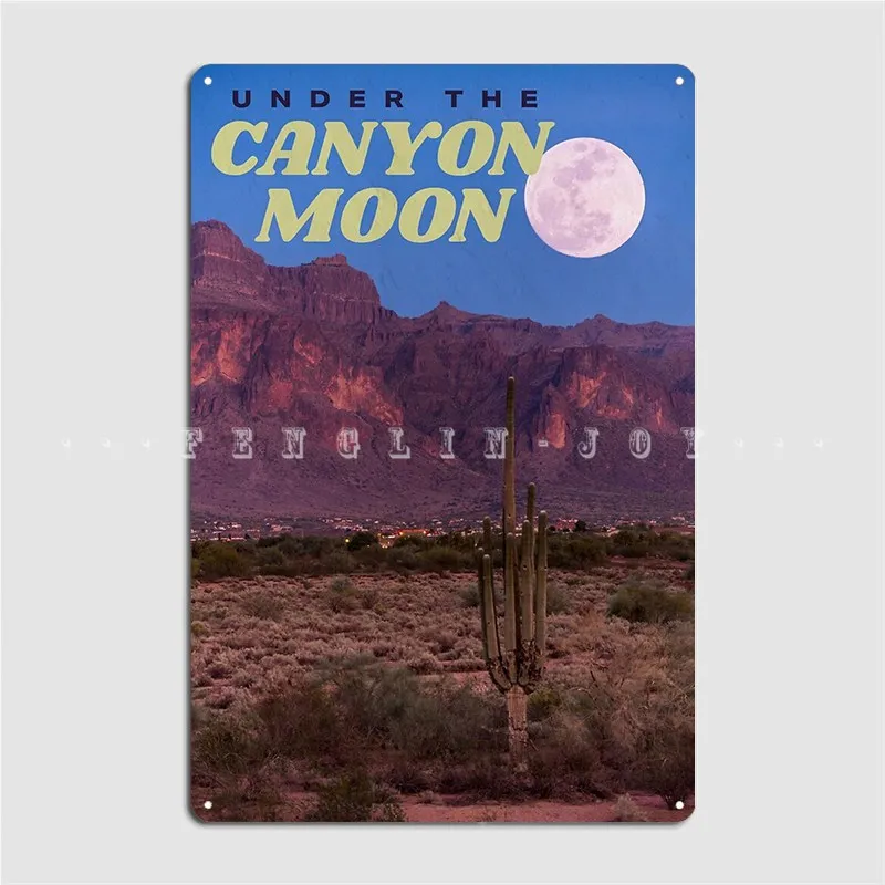 

Металлический постер с изображением Луны и каньона