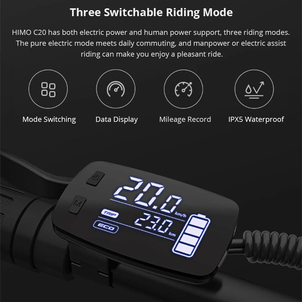 Складной электрический велосипед HIMO C20 Мопед 80 км пробег шина CST городской