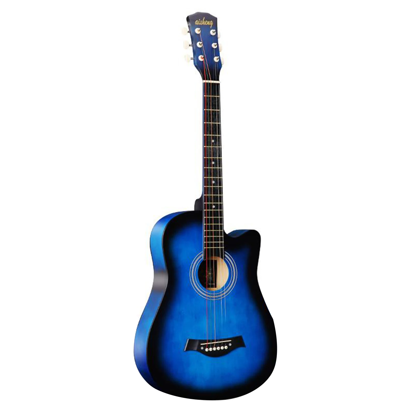 

38'' Full Size Adult 6 Strings Cutaway Folk Acoustic Guitar for Students Beginners (Wood)