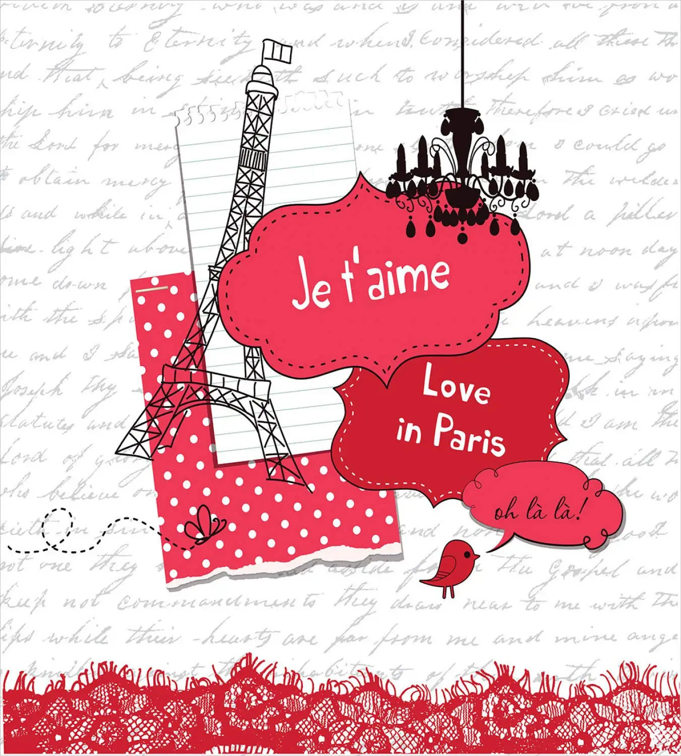 Эйфелева башня постельное белье Je T'Aime любовь в Париже ох ла Каллиграфия