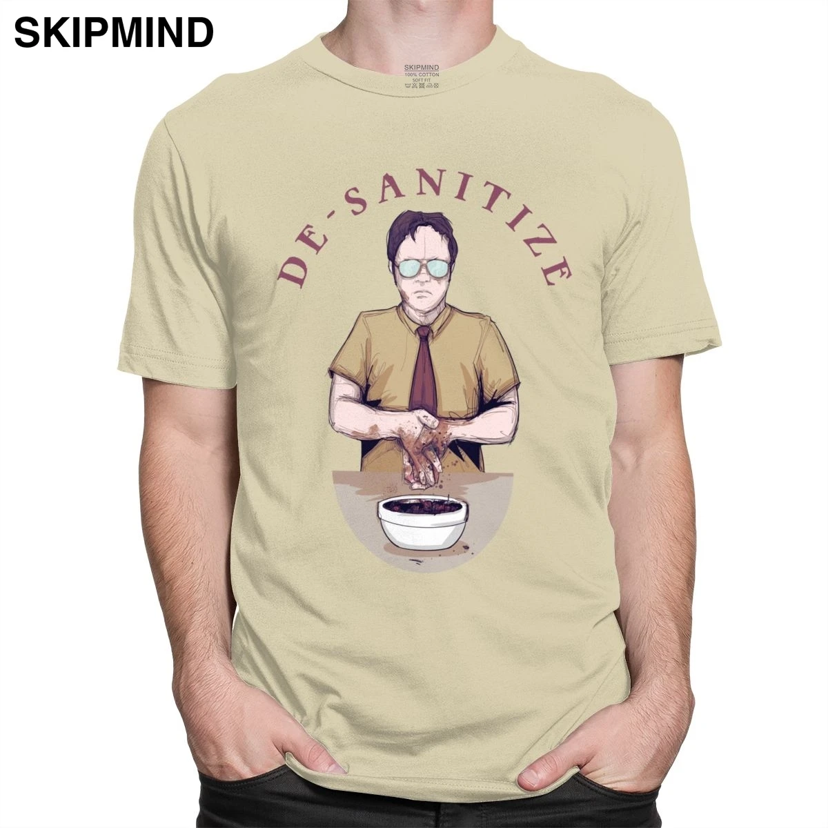 Новинка Мужской Забавный Дуайт Шрут короткий рукав О до образный вырез хлопок