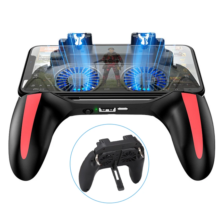 

New Popular H10 Gaming Gadget Twin Fan Semiconductor Mobile Phone Radiator Game PUBG Gadget Chicken-eating Artifact Game Handle