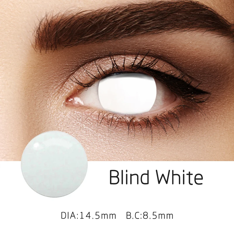 

2Pcs/pair Eye Colored Contacts for Dark Eyes Lenses Non Prescription Cosplay Halloween Natural Color White Blue Cosplay Yearly