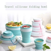 folding silicone cup portable lunch box water cup foldable bowl drinking bottletravel outdoor bowl childrens mouthwash cups