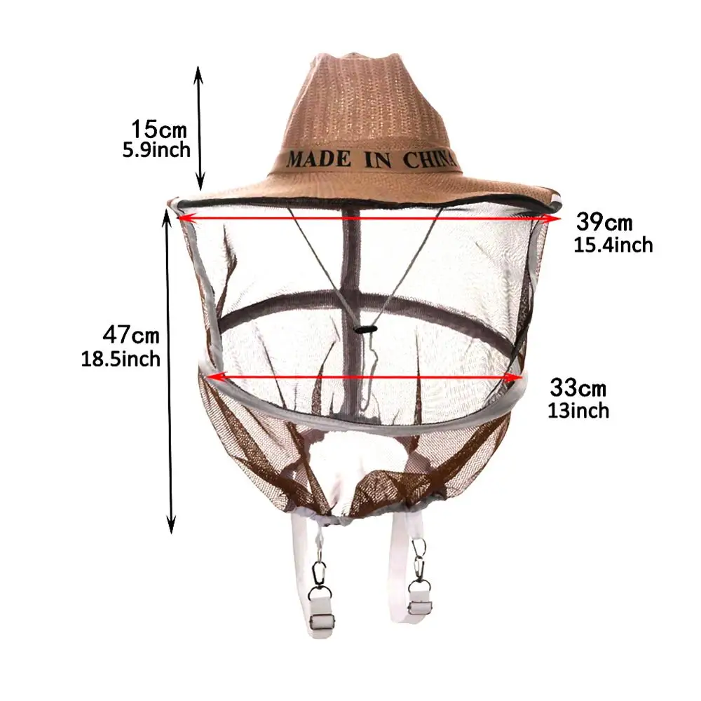 Защитная шляпа для пчеловодства из нейлоновой сетчатой ткани с защитой от